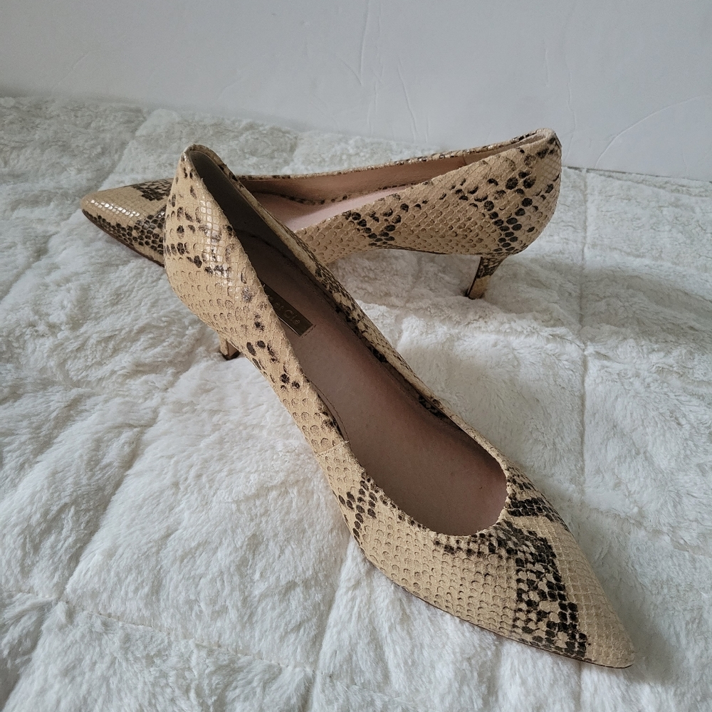LOUISE ET CIE JORDYNA PUMPS HEELS ANIMAL PRINTS SHOES SIZE 10 beige brown color - Picture 6 of 12
